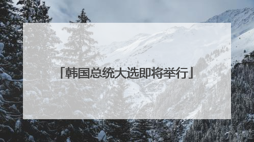 韩国总统大选即将举行
