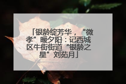 银龄绽芳华，“微孝”暖夕阳：记西城区牛街街道“银龄之星”刘茹月