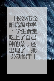 长沙市金阳高级中学：学生食堂吃上了自己种的菜，还出现了一批劳动能手