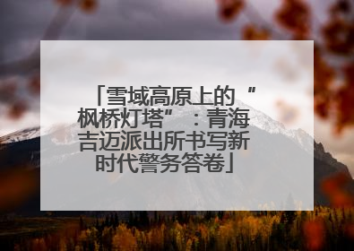 雪域高原上的“枫桥灯塔”：青海吉迈派出所书写新时代警务答卷
