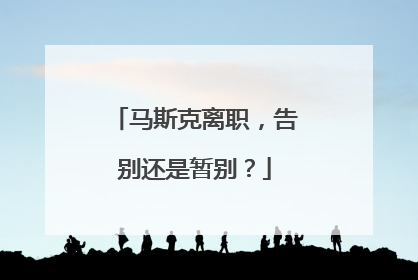 马斯克离职，告别还是暂别？