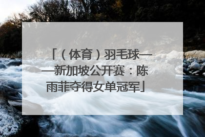 （体育）羽毛球——新加坡公开赛：陈雨菲夺得女单冠军