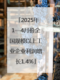 2025年1—4月份全国规模以上工业企业利润增长1.4%