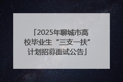 2025年聊城市高校毕业生“三支一扶”计划招募面试公告