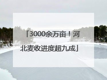 3000余万亩！河北麦收进度超九成